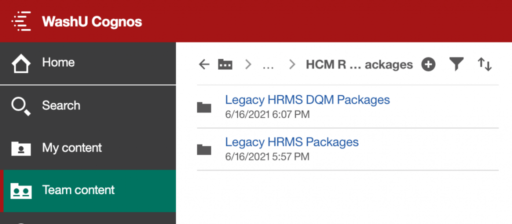 Cognos packages